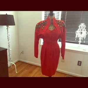 Red bejeweled dress
